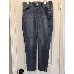 Democracy Ab Solution Skinny Ankle Skimmer Jeans Womens Size 8 Dark Blue Stretch